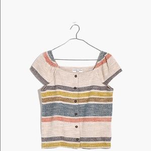 Madewell Texture & Thread Button Front Top